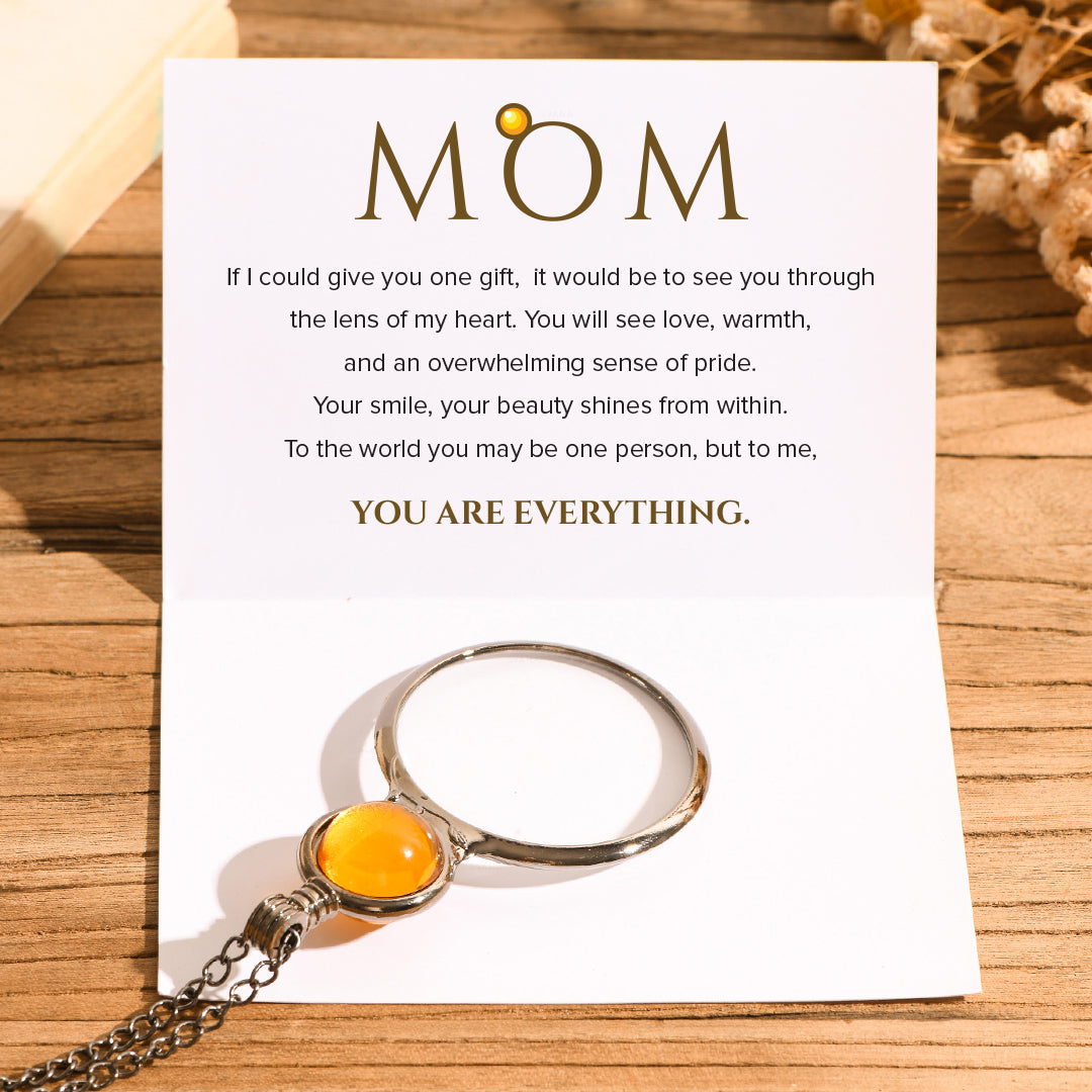 To My Mom Magnifying Glass Pendant Necklace