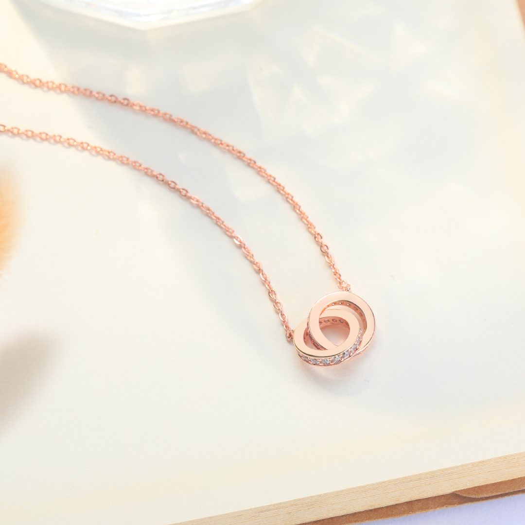 To My Daughter Forever Linked Together Round Interlocking Necklace