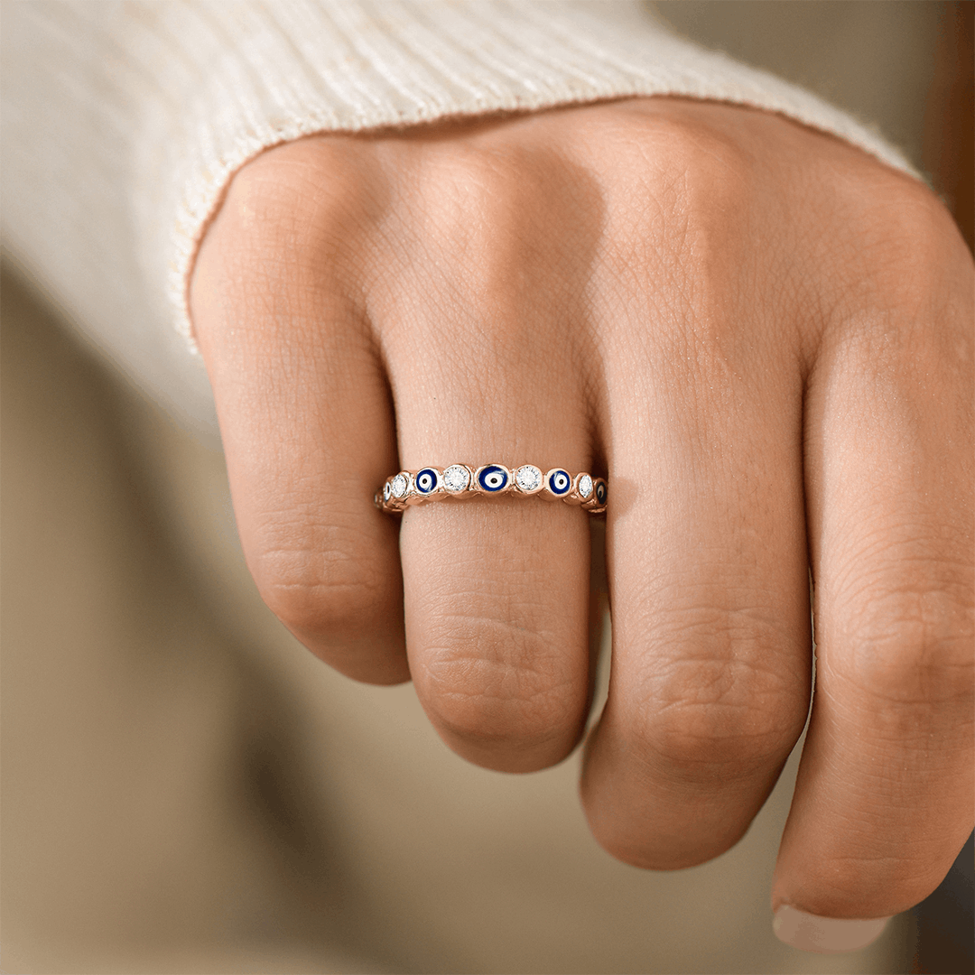 To My Daughter Heart and Evil Eye Ring