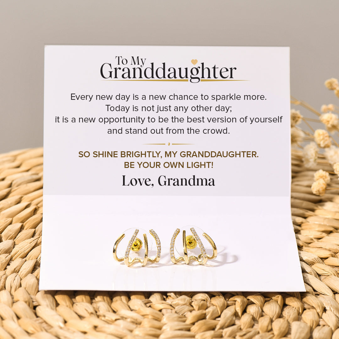 To My Granddaughter, Sparkle Every Day Crystal Earrings
