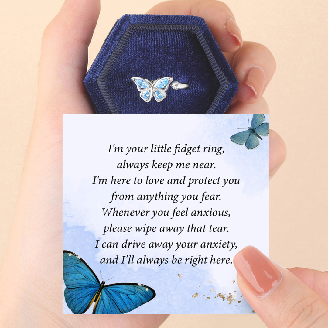 To My Granddaughter Butterfly Fidget Ring