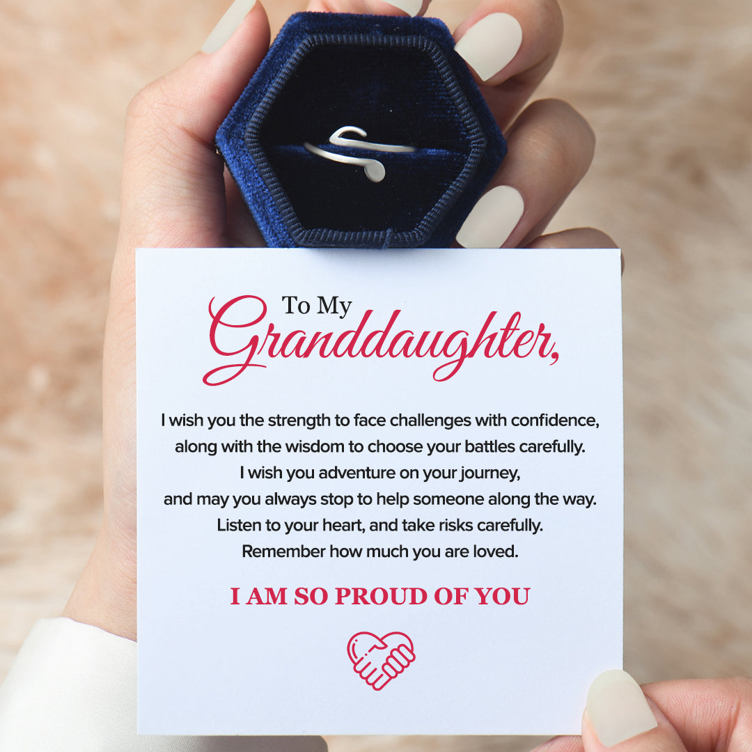To My Granddaughter, I Am So Proud Of You Music Note Ring