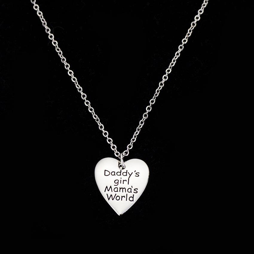 For Parents - Daddy's Girl & Mommy's World Keychain And Necklace Set