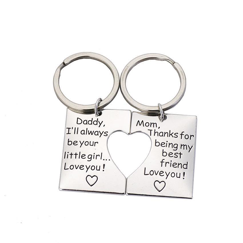 For Parents - Daddy's Girl & Mommy's World Keychain And Necklace Set