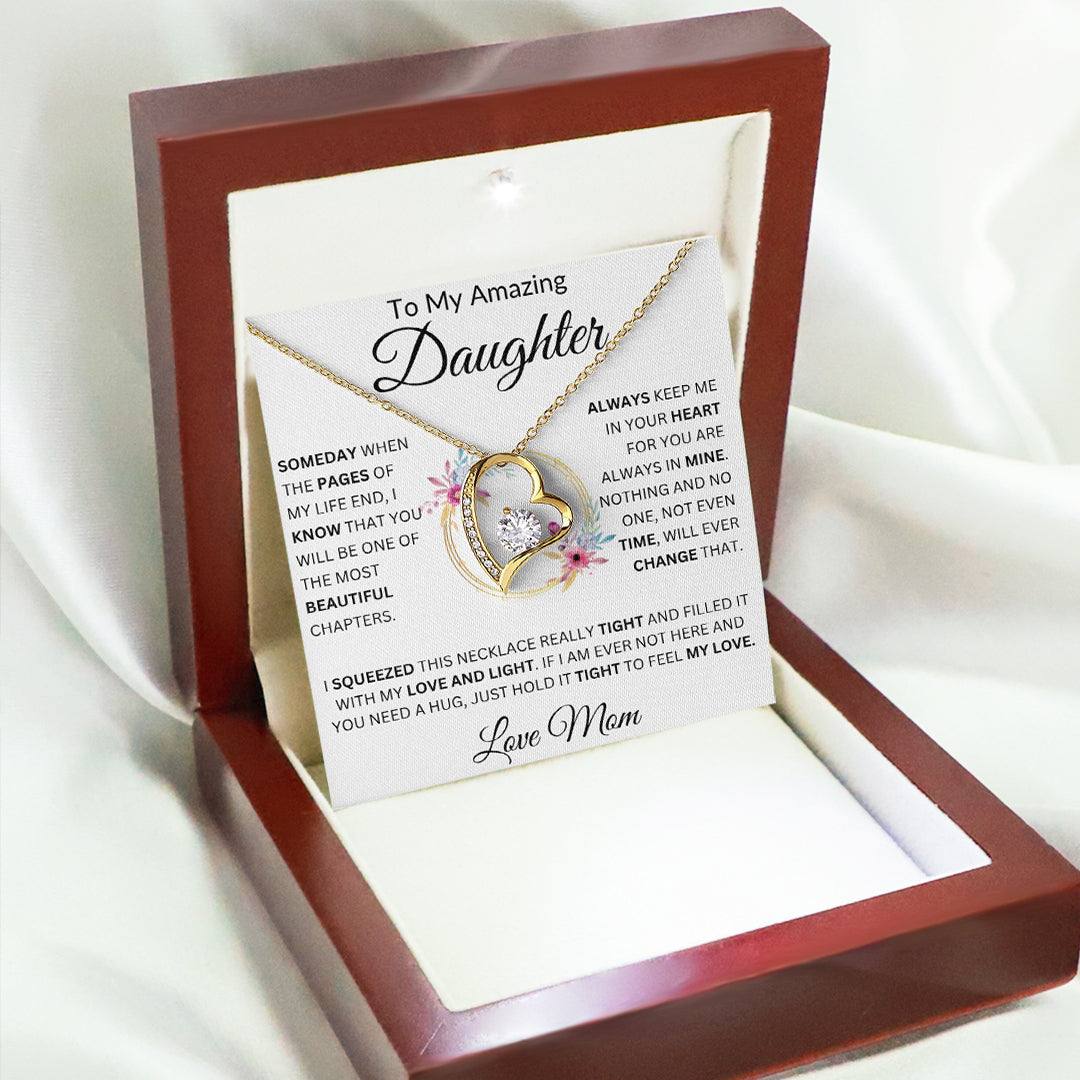 To My Amazing Daughter | Love Mom | FL Necklace