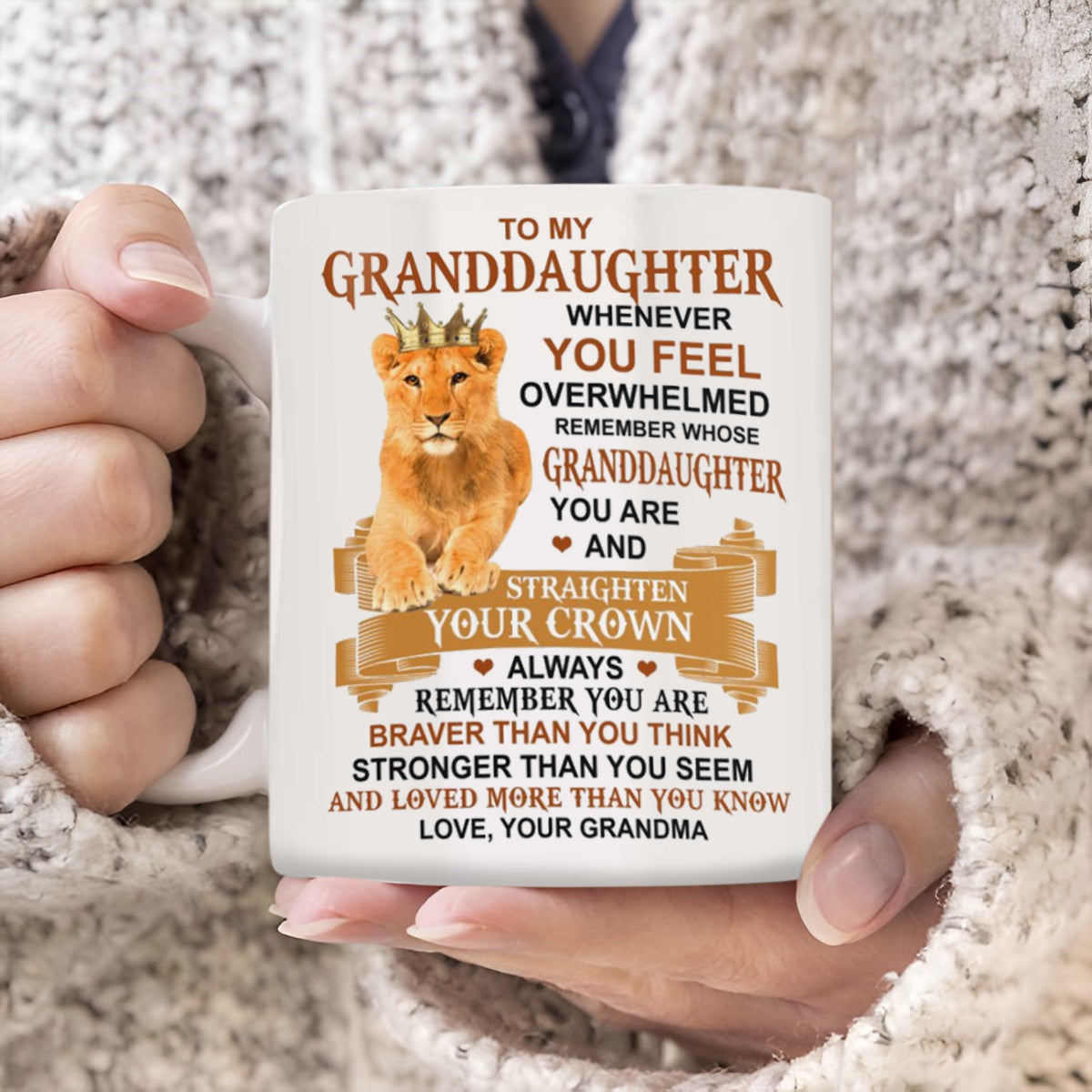 Straighten Your Crown - Best Gift For Granddaughter Mugs