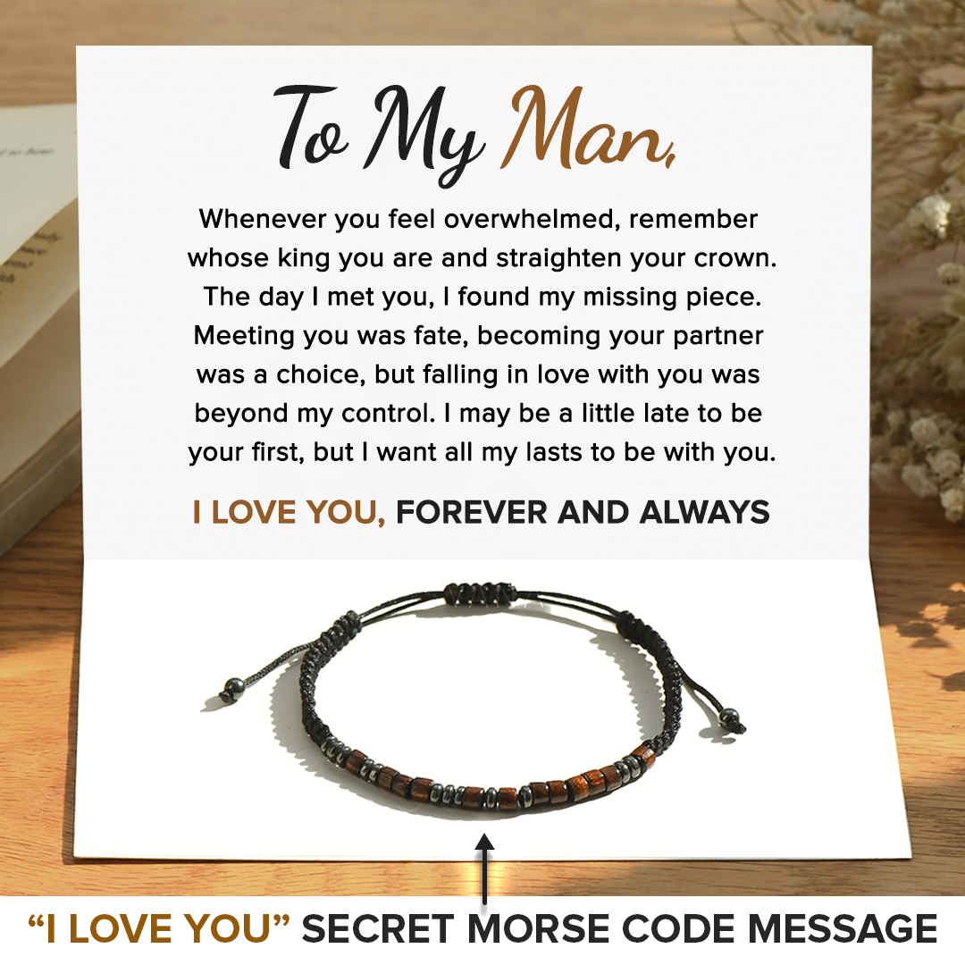 To My Man, I Love You Forever Morse Code Bracelet