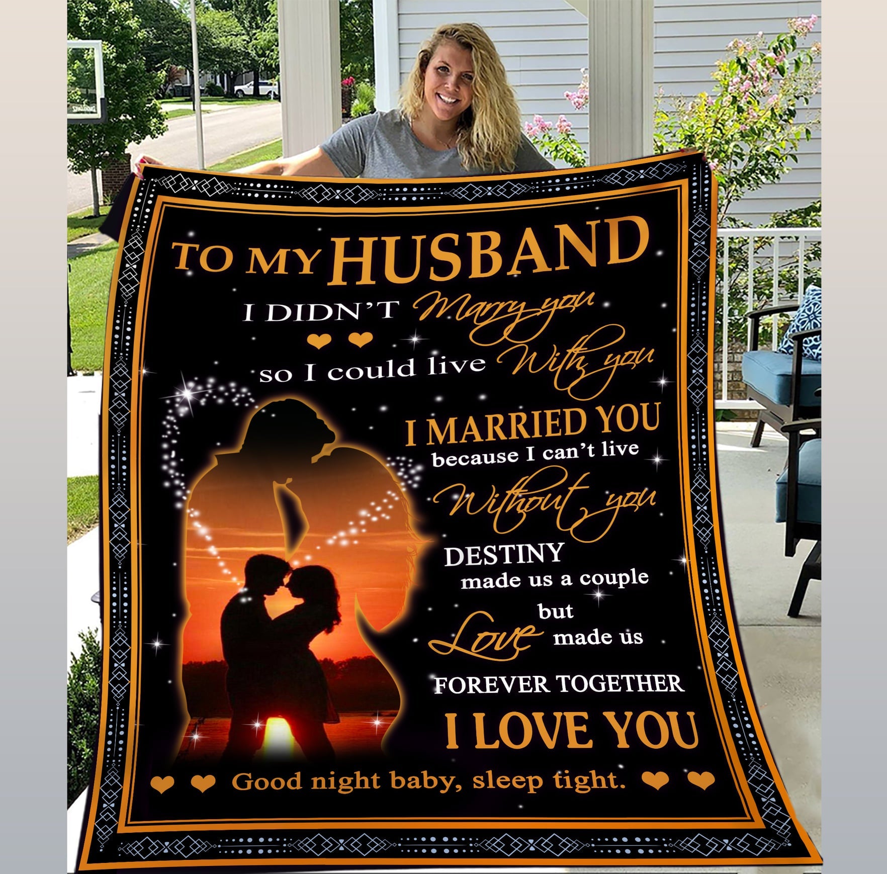 Gift For Husband Blanket, To My Husband I Love You Good Night Baby, Sleep Tight