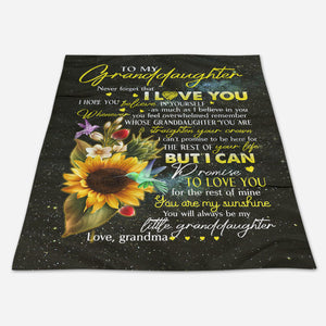 Gift For Granddaughter Blanket, To My Granddaughter Sunflower You Are My Sunshine - Love From Grandma