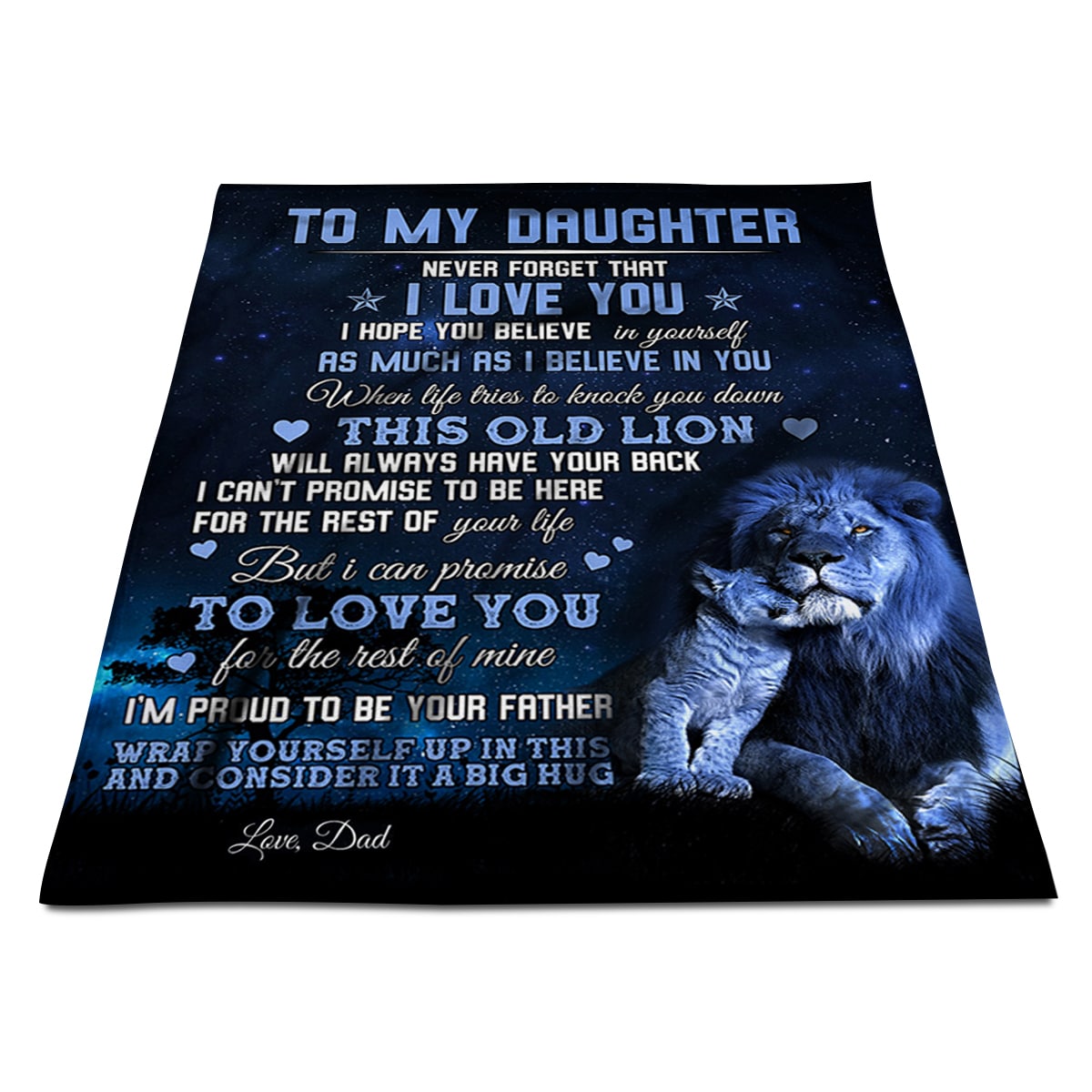 Gift For Daughter Blanket, To My Daughter I'm Proud To Be Your Father From Lion Dad