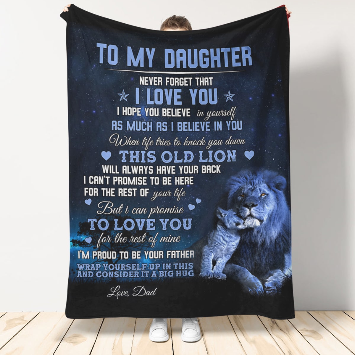 Gift For Daughter Blanket, To My Daughter I'm Proud To Be Your Father From Lion Dad