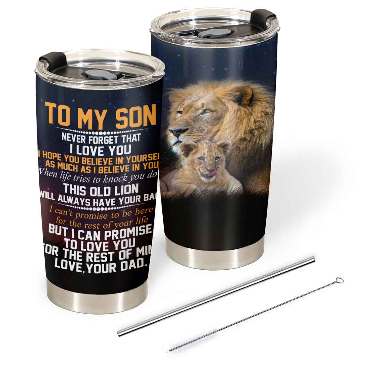 Gift For Son Tumbler, To My Son This Old Lion Will Always Have Your Back - Love From Dad