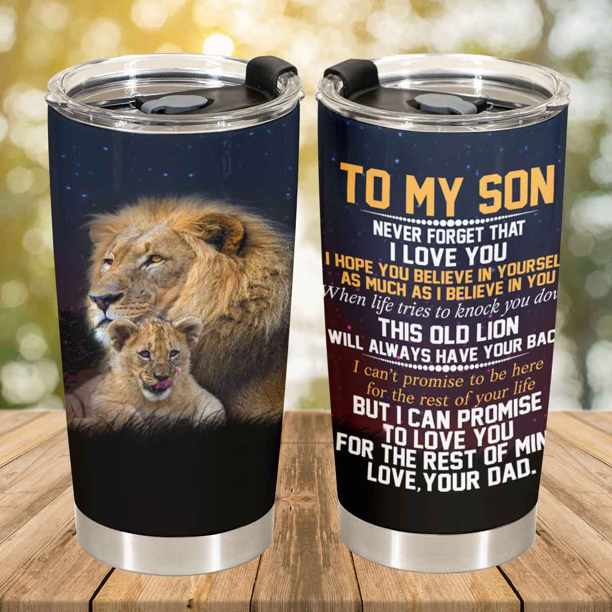 Gift For Son Tumbler, To My Son This Old Lion Will Always Have Your Back - Love From Dad