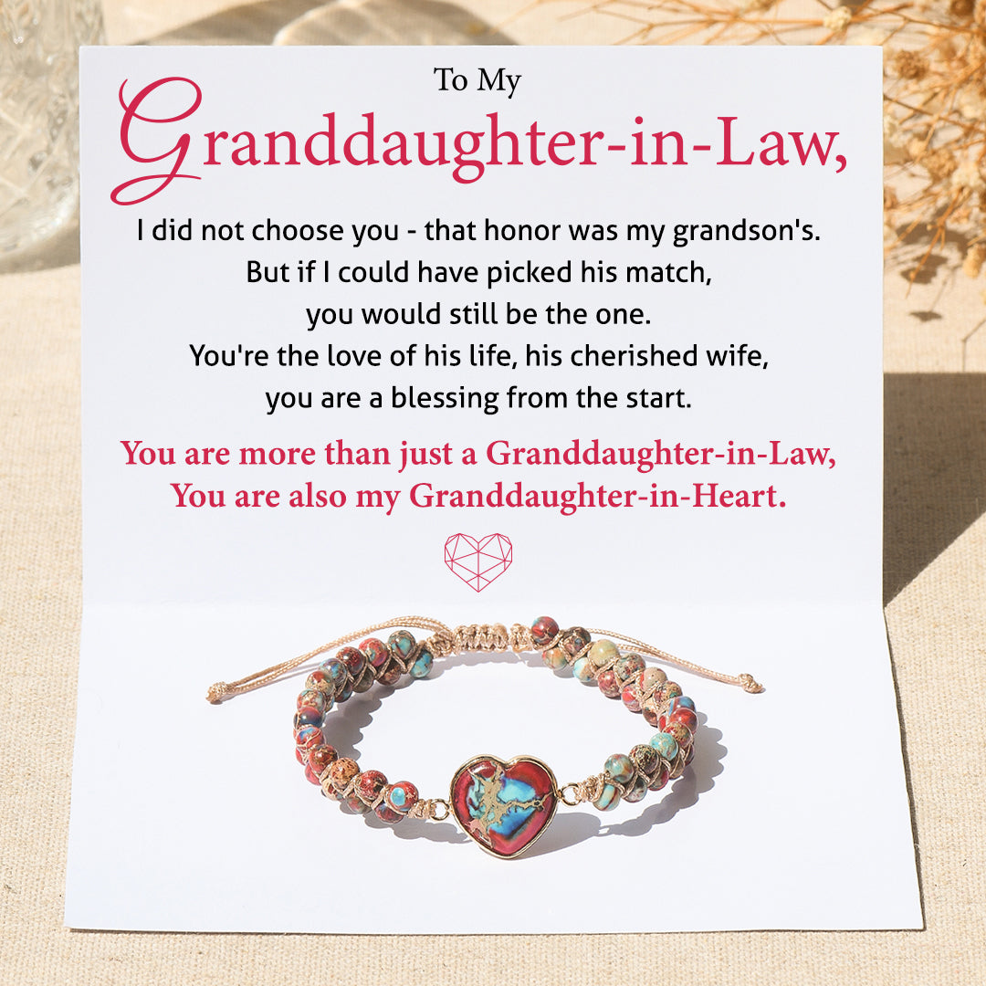 You Are My Granddaughter-in-Heart Jasper Heart Bracelet