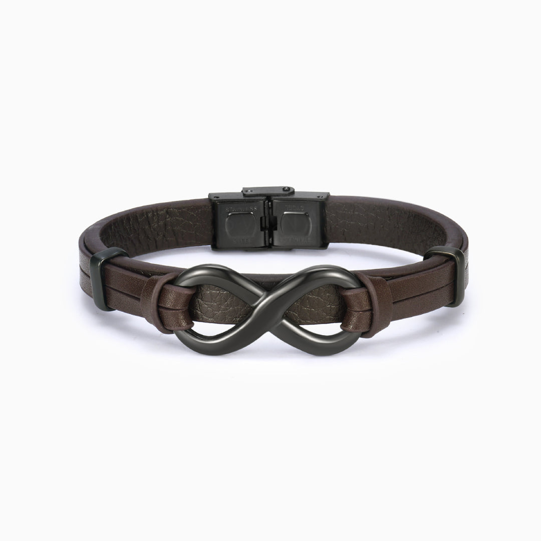 To My Man, Forever and Always Infinity Leather Thick Bracelet