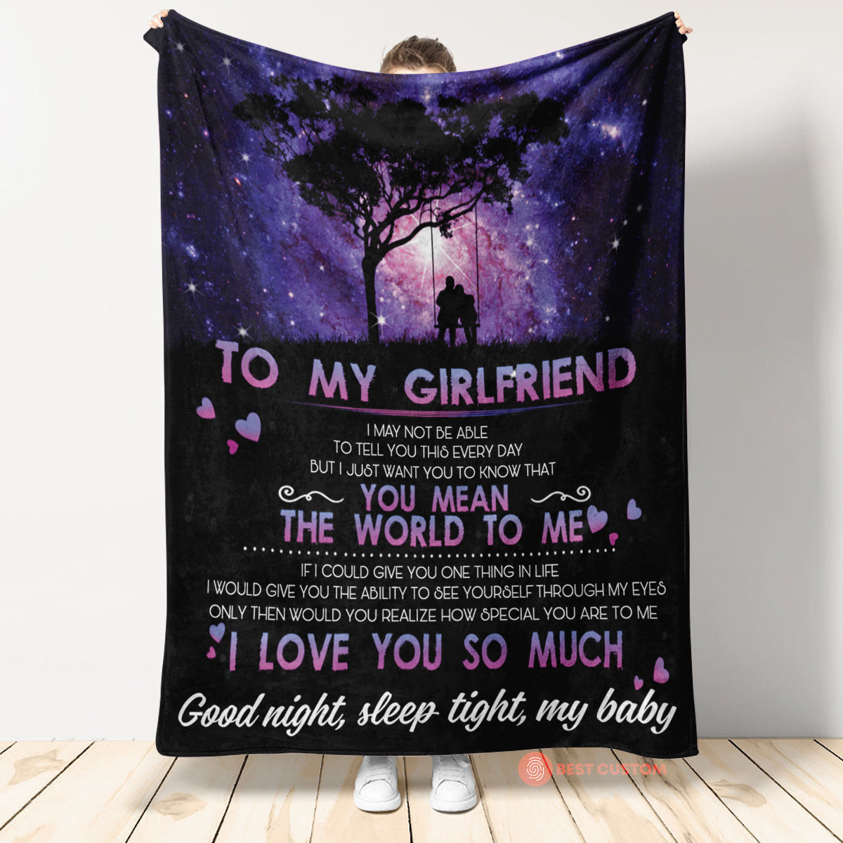 Gift For Girlfriend Blanket, To My Girlfriend You Mean The World To Me