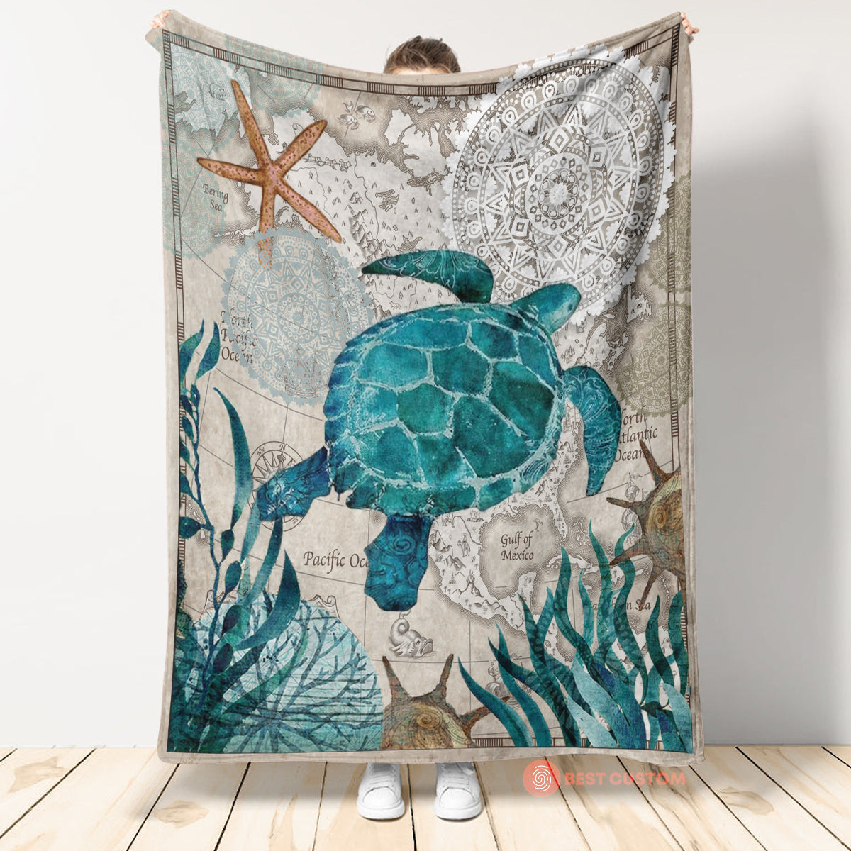 Turtle Blanket, Turtle Ocean Gift For Family Turtle Lovers