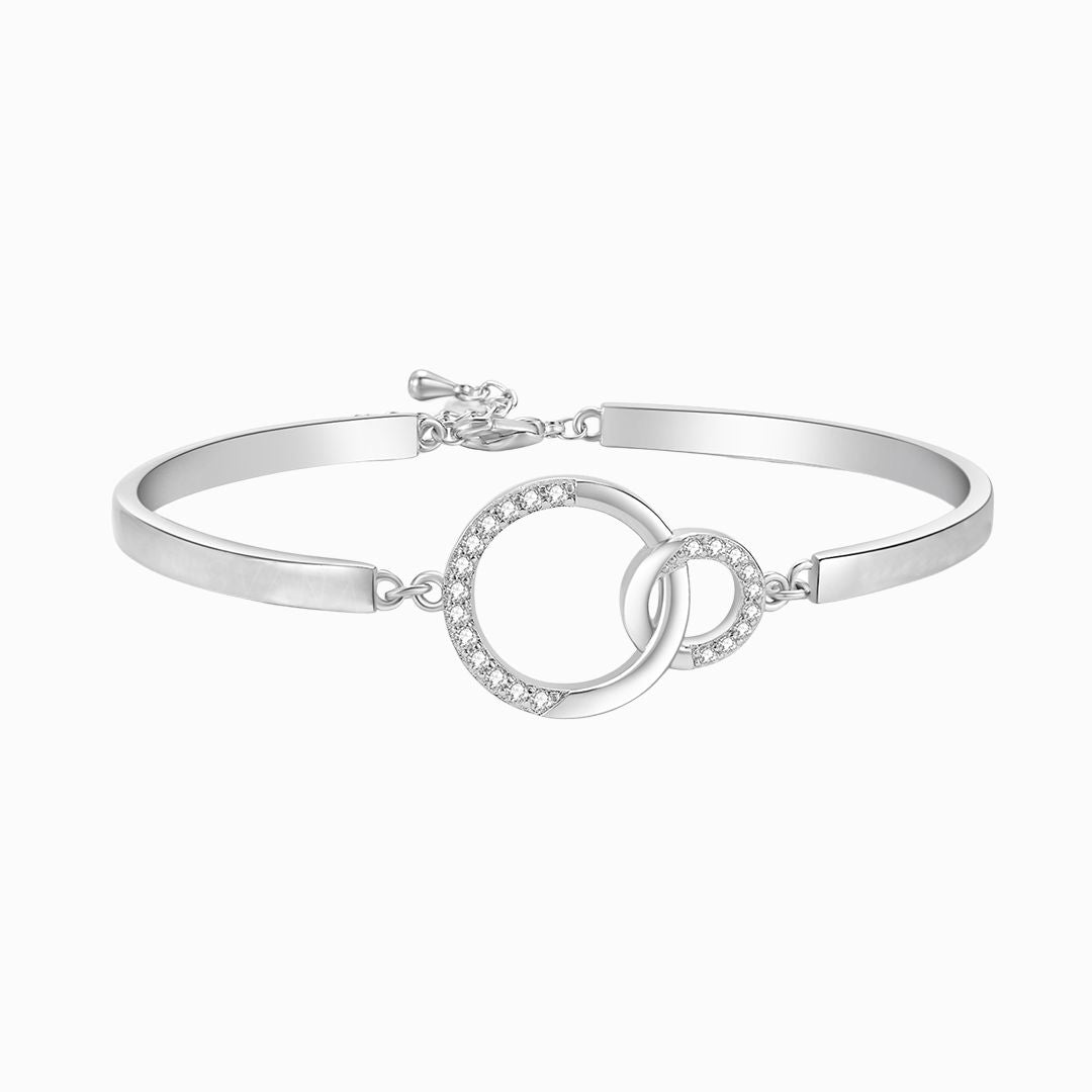 Mother and Daughter Forever Linked Together Circle Bracelet