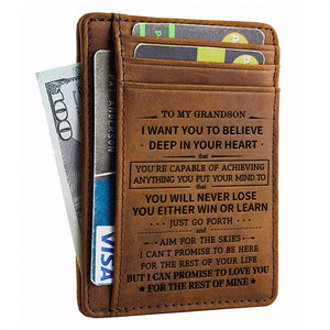 To My Grandson - You Will Never Lose - Card Wallet