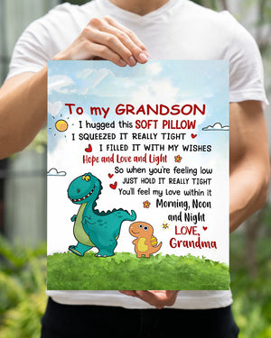 To My Grandson Dinosaur Poster - Best Gift For Grandson