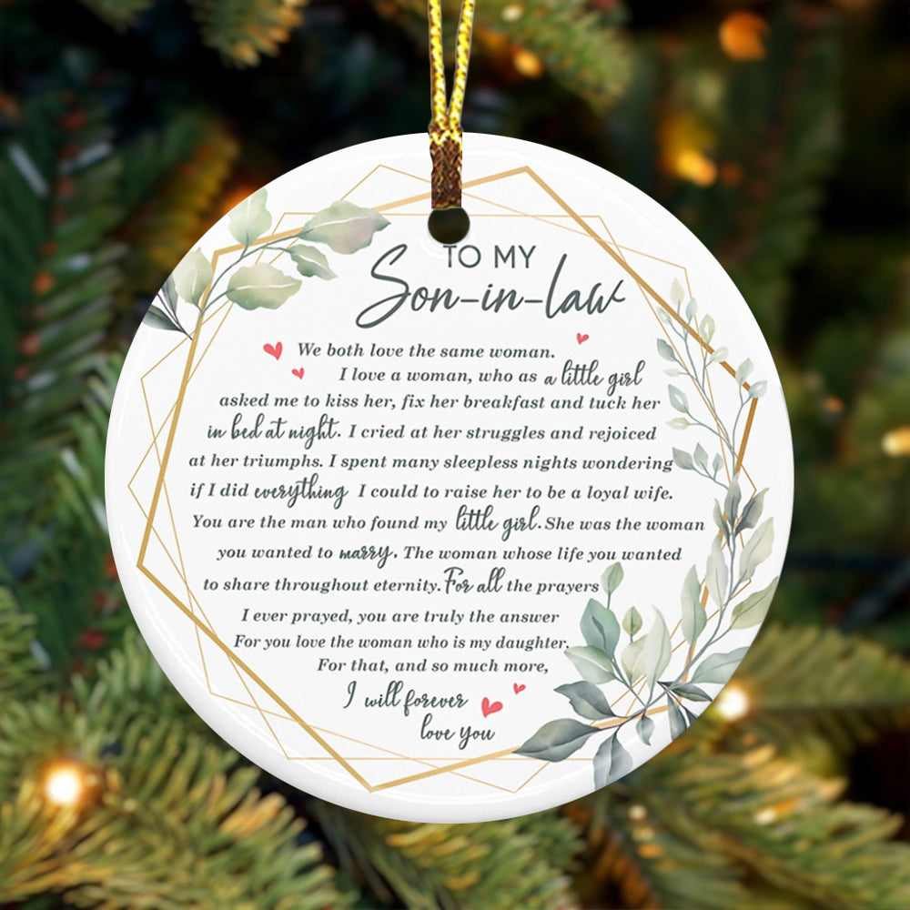 I Will Forever Love You - Lovely Gift For Son-In-Law Circle Ornament