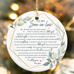 I Will Forever Love You - Lovely Gift For Son-In-Law Circle Ornament