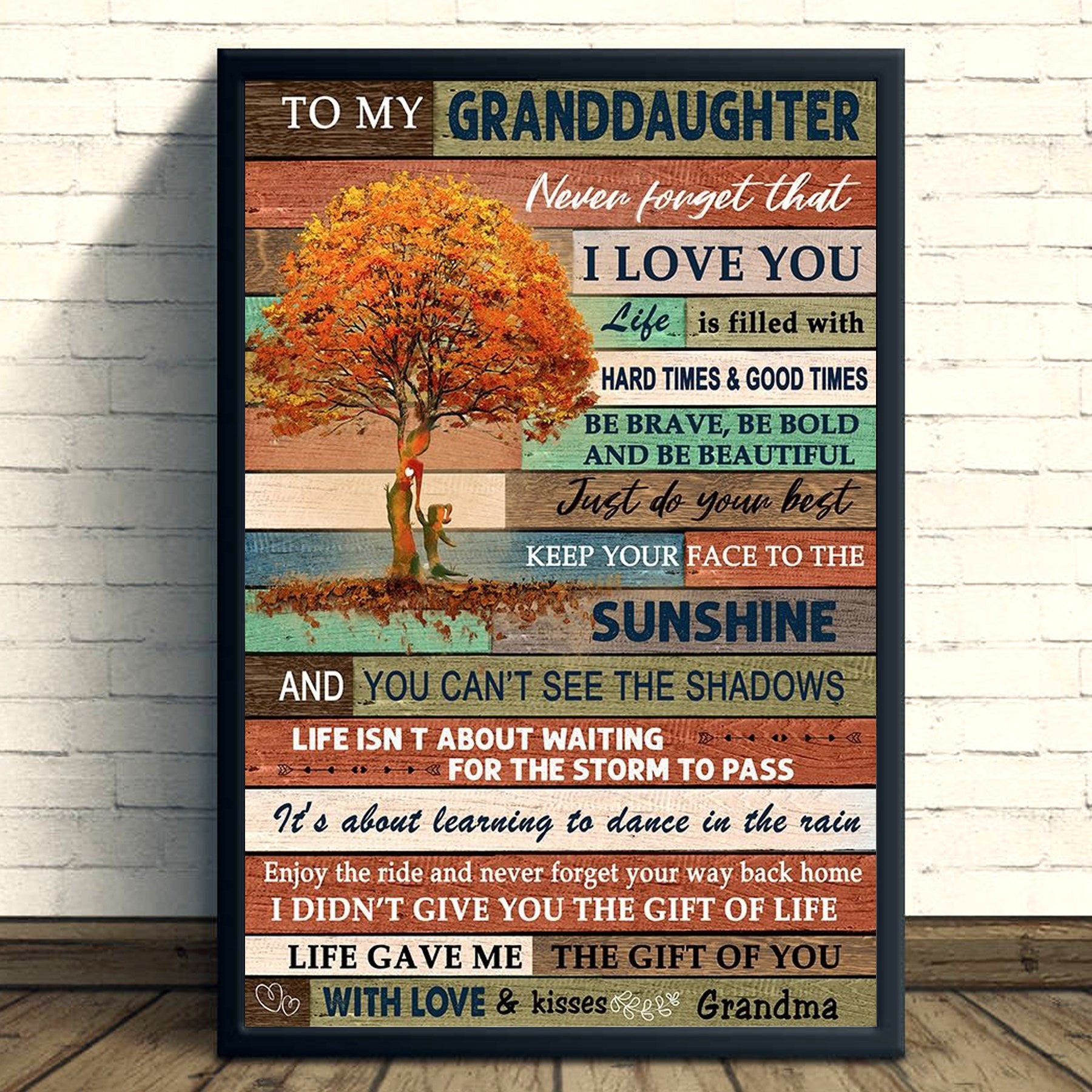 To Granddaughter From Grandma Horizontal Poster