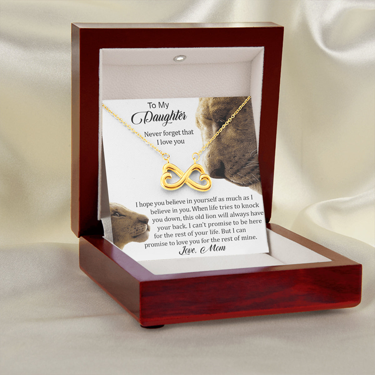 To My Daughter (From Mom) - Never Forget That I Love You - Infinity Necklace