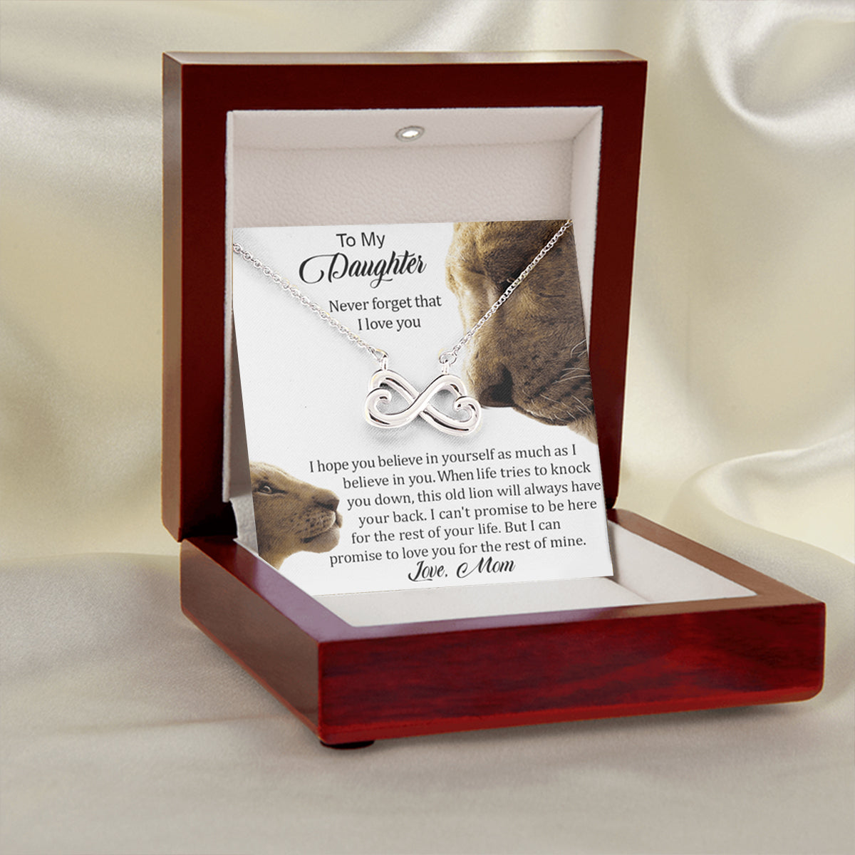 To My Daughter (From Mom) - Never Forget That I Love You - Infinity Necklace