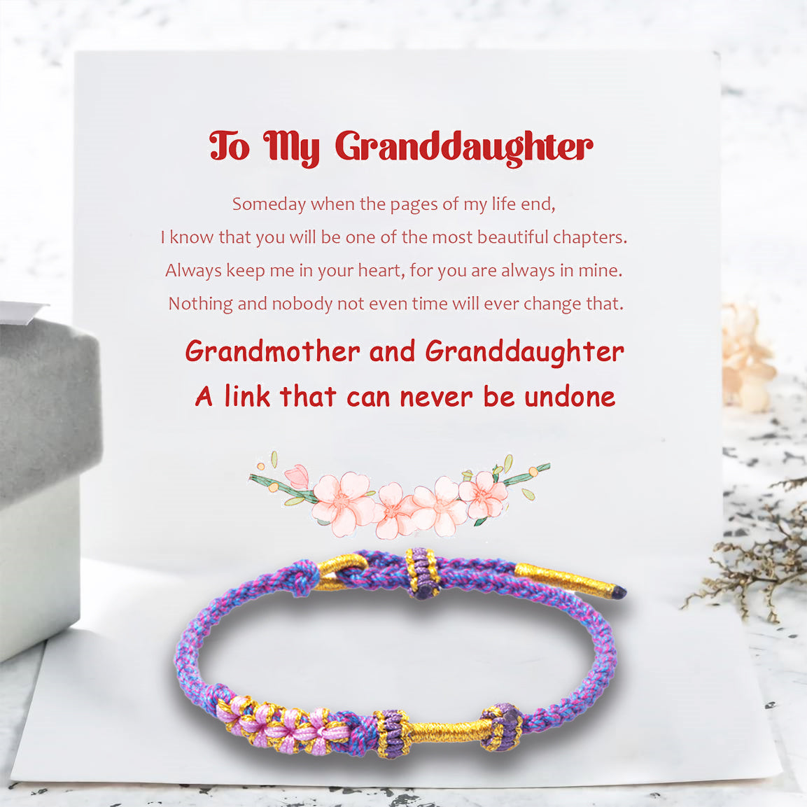 To My Granddaughter Peach Blossom Bracelet