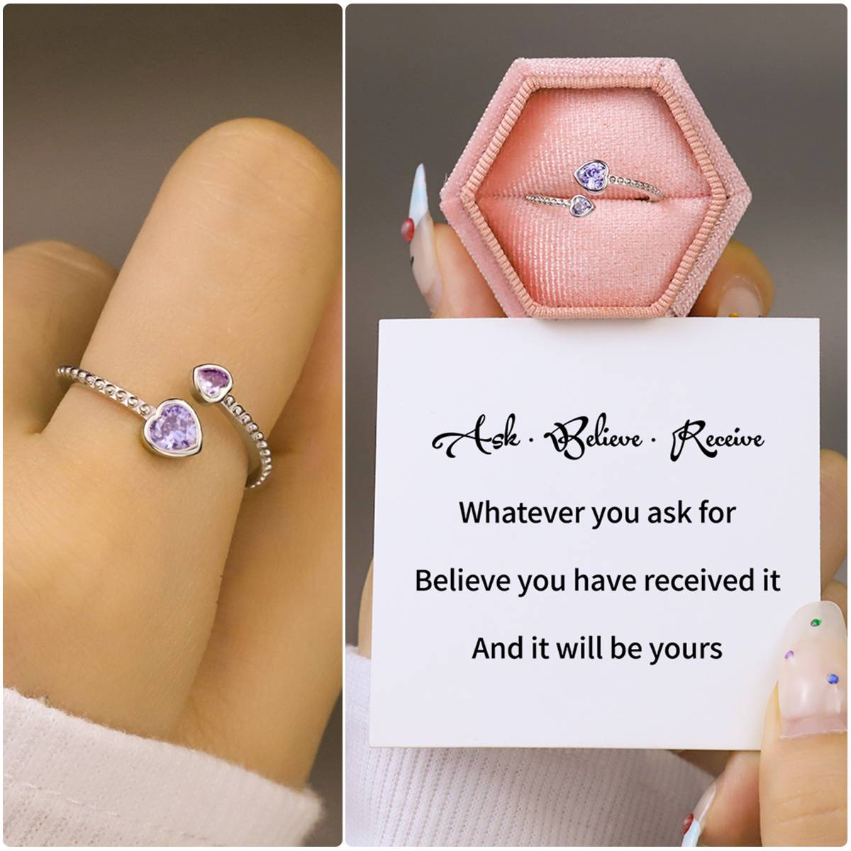 HEART CONSTELLATION BIRTHSTONE RING