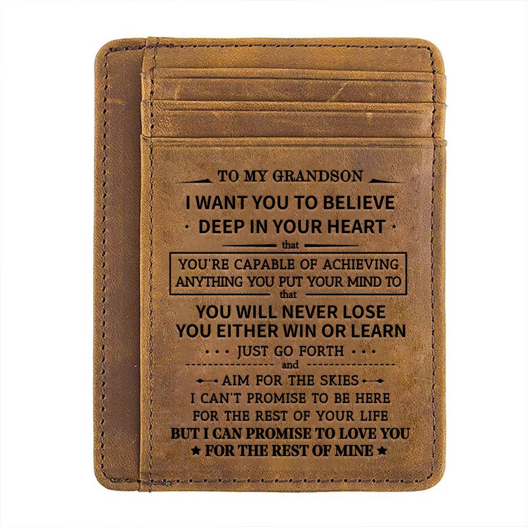 To My Grandson - You Will Never Lose - Card Wallet