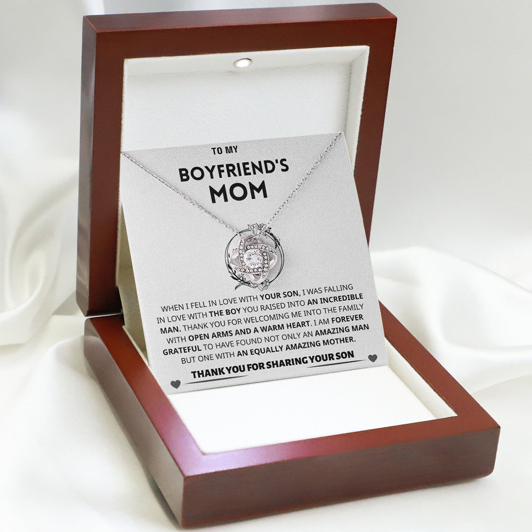 Boyfriend's Mom Gift-Forever Grateful- Love Knot Necklace