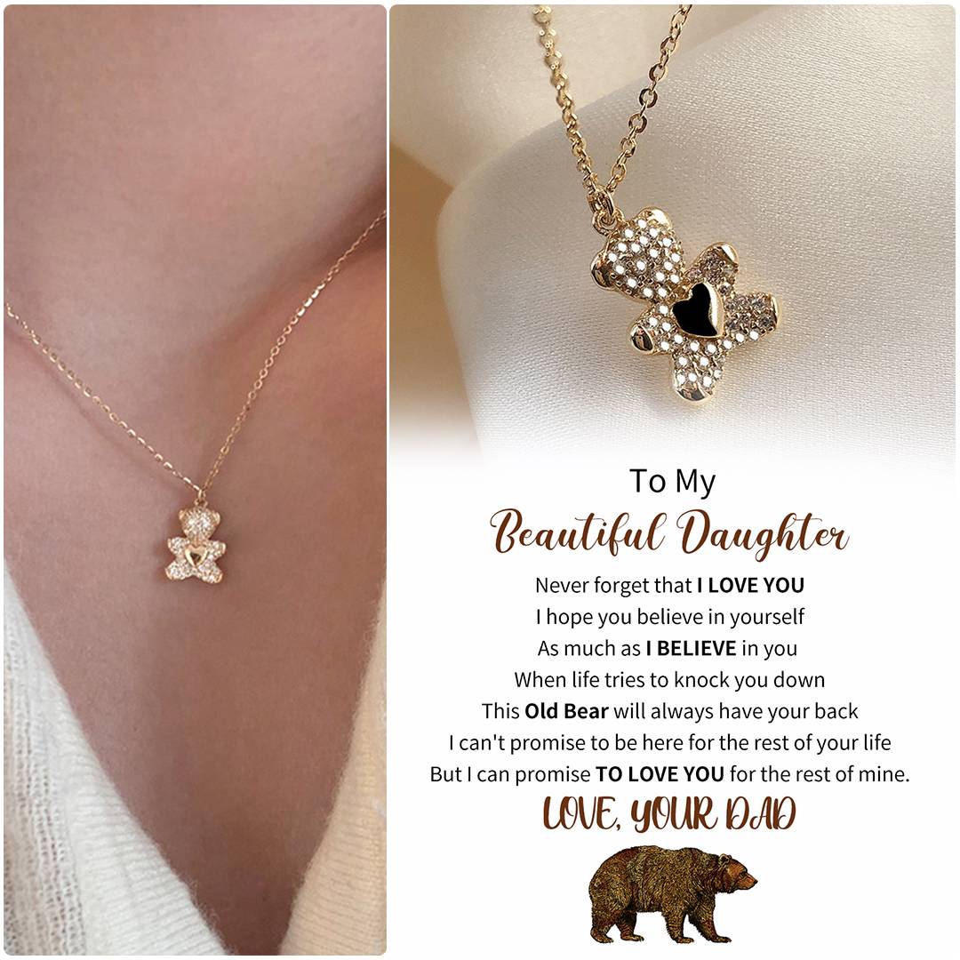 Dad To Daughter | Bear Heart Necklace
