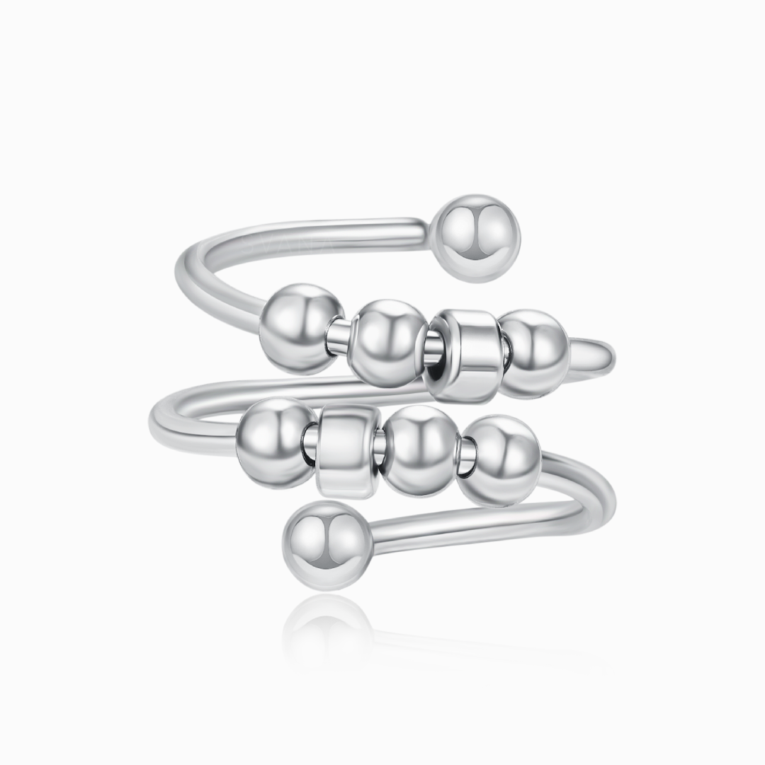 Anxiety Relief Adjustable Beads Ring