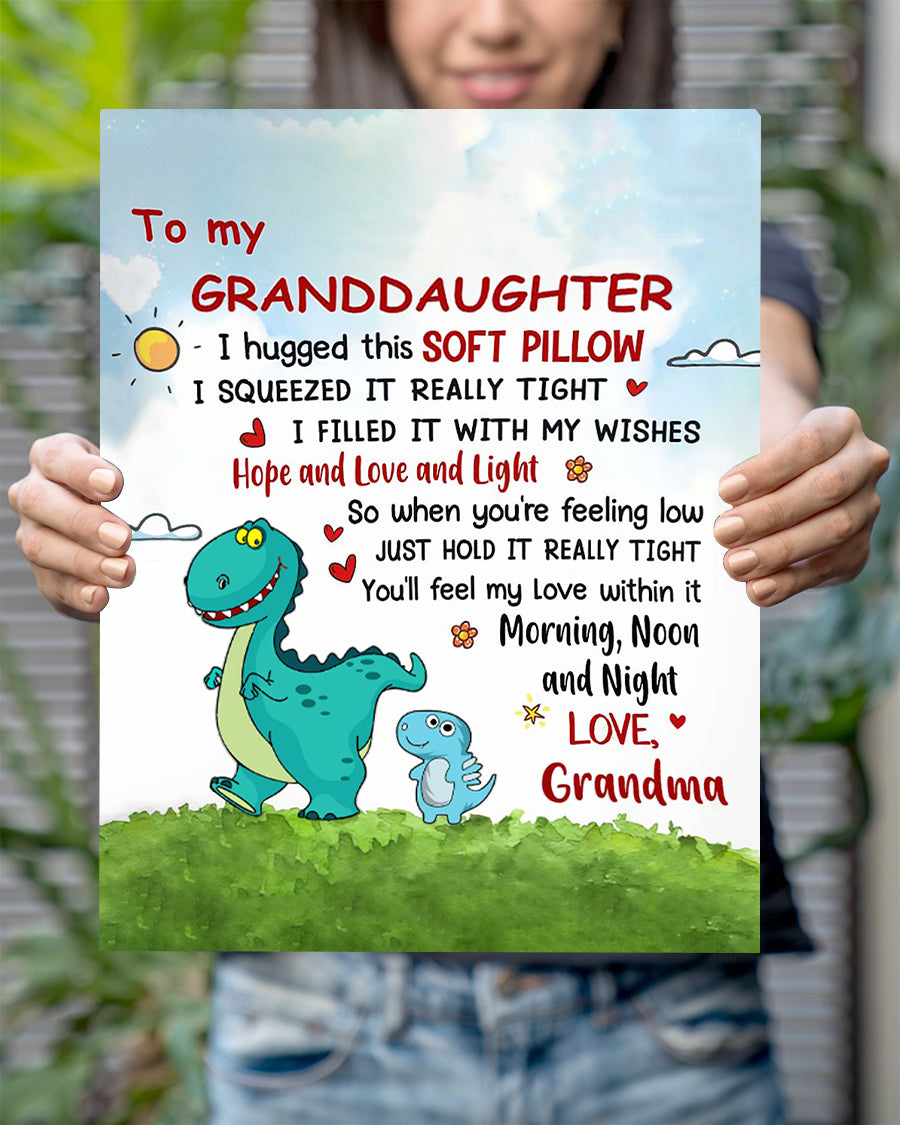 To My Granddaughter Dinosaur Poster - Best Gift For Granddaughter