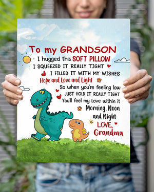 To My Grandson Dinosaur Poster - Best Gift For Grandson