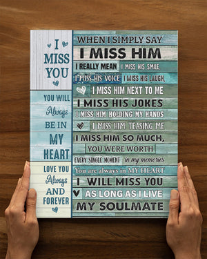 I MISS YOU - TO MY HUSBAND IN HEAVEN POSTET