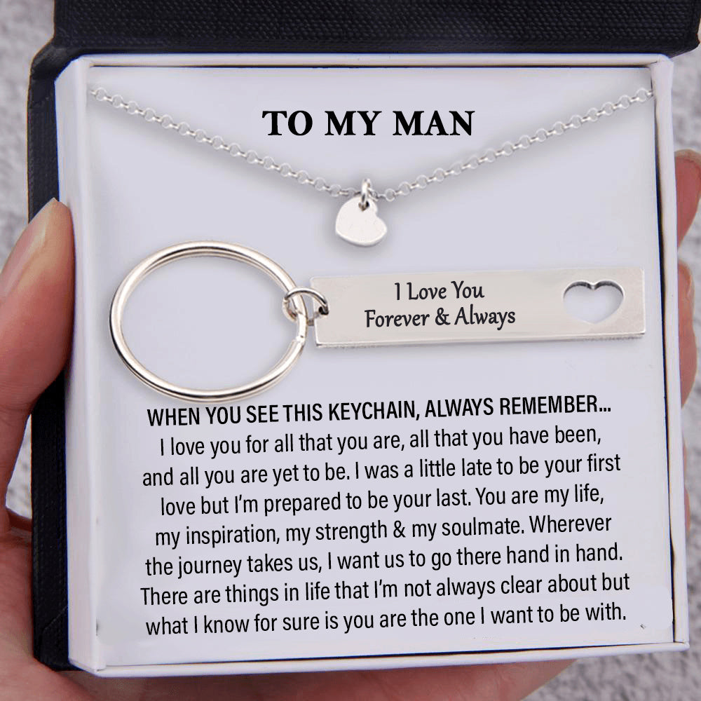 When You See This Keychain Always Remember-Personalized Keychain and Heart Necklace