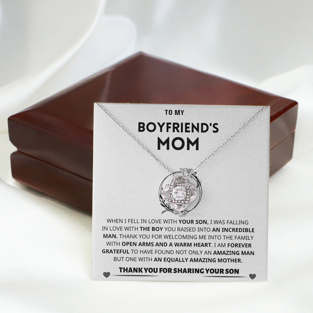 Boyfriend's Mom Gift-Forever Grateful- Love Knot Necklace