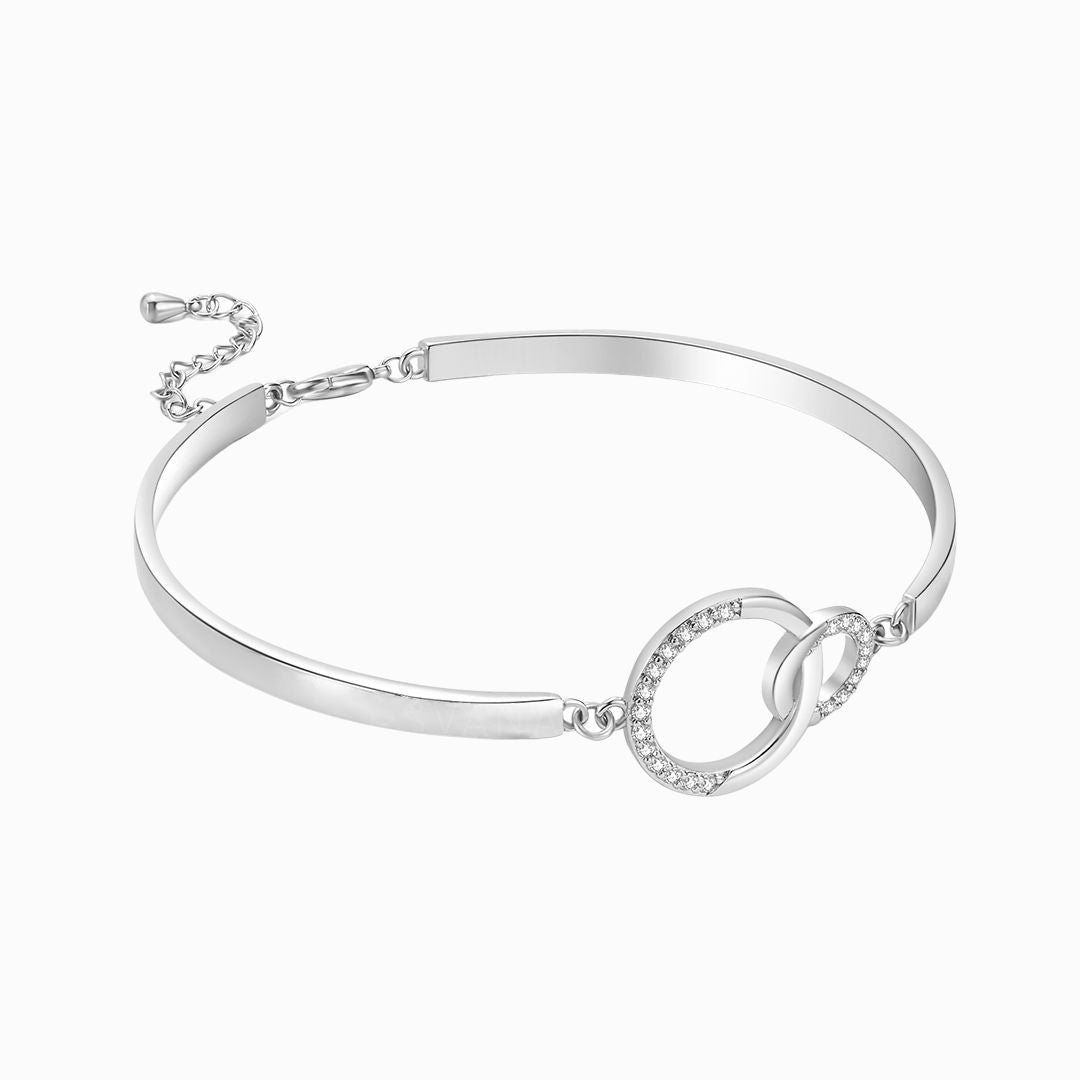 Mother and Daughter Forever Linked Together Circle Bracelet