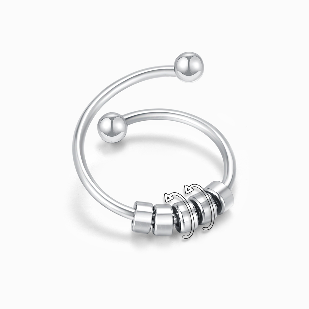 Anxiety Relief Adjustable Beads Ring