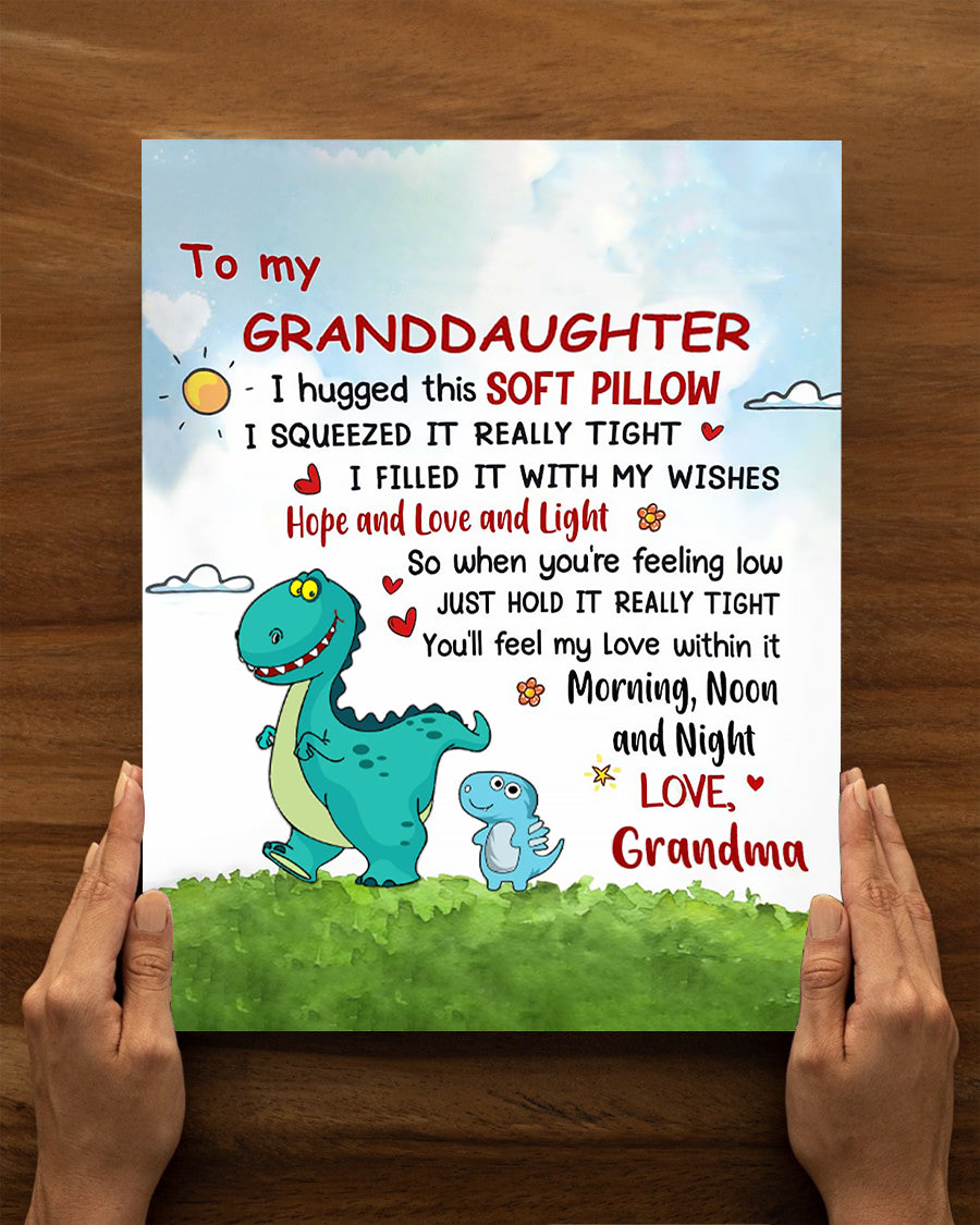 To My Granddaughter Dinosaur Poster - Best Gift For Granddaughter