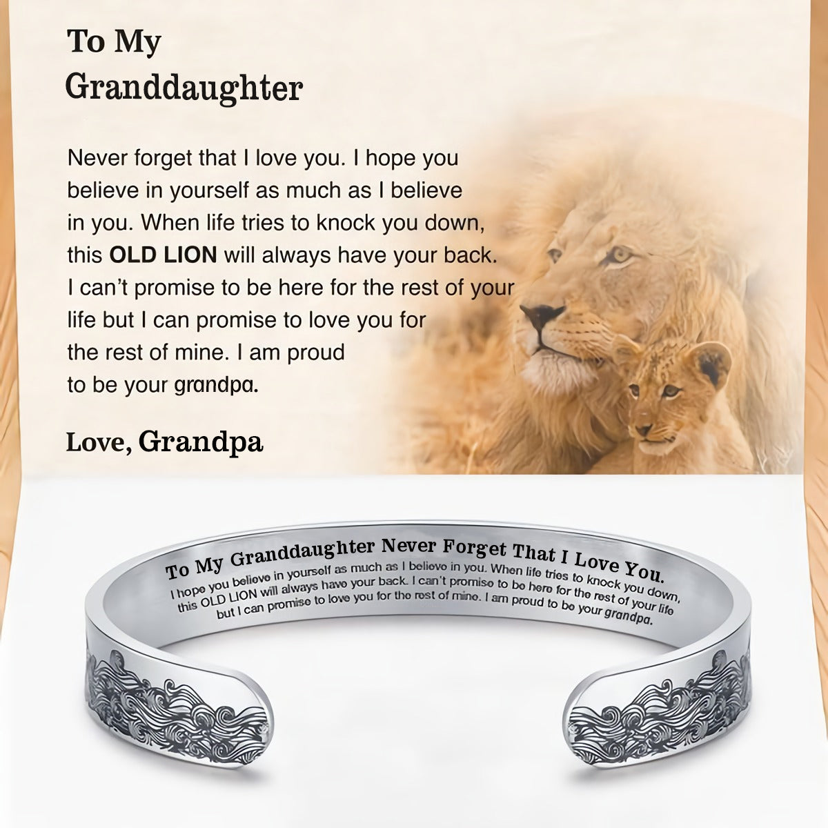 To My Granddaughter Proud of You Love Grandpa Bracelet