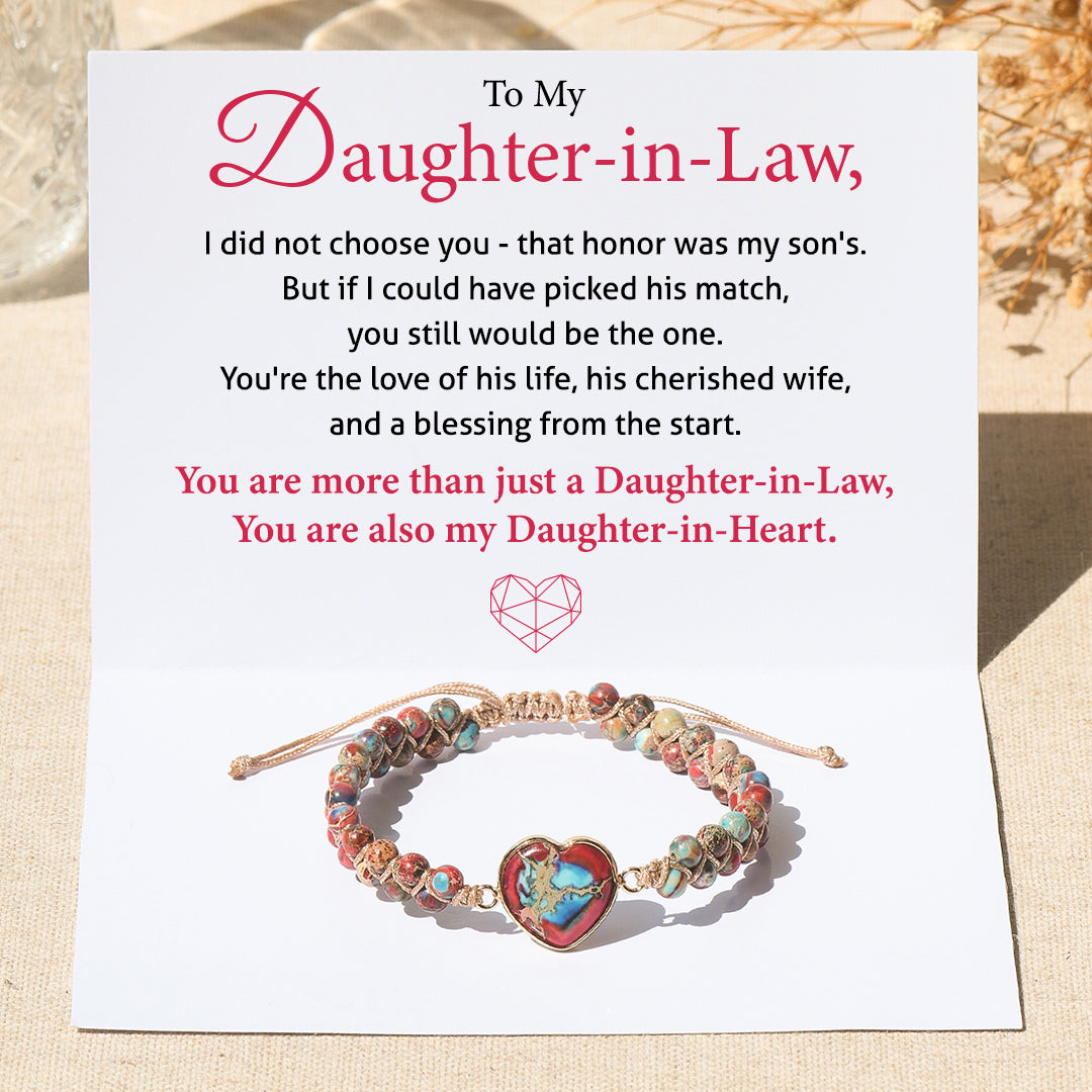 You Are My Daughter-in-Heart Jasper Heart Bracelet