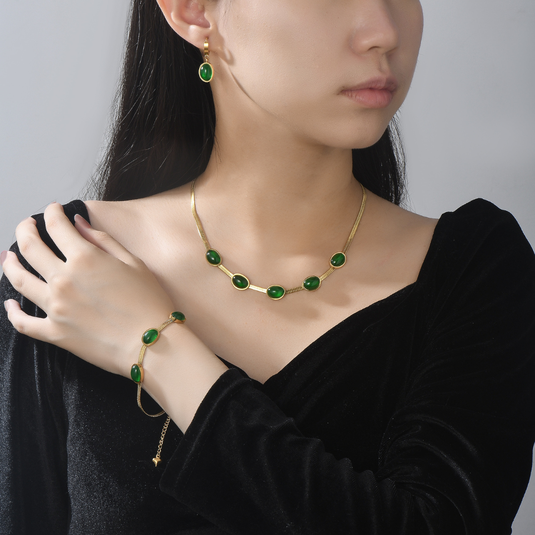 To My Daughter, I Am So Proud of You Emerald Jewelry Set