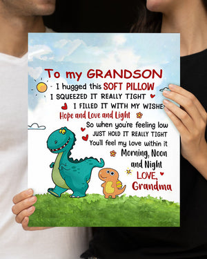 To My Grandson Dinosaur Poster - Best Gift For Grandson