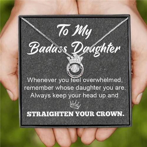 To My Badass Daughter - Crown Dance Necklace