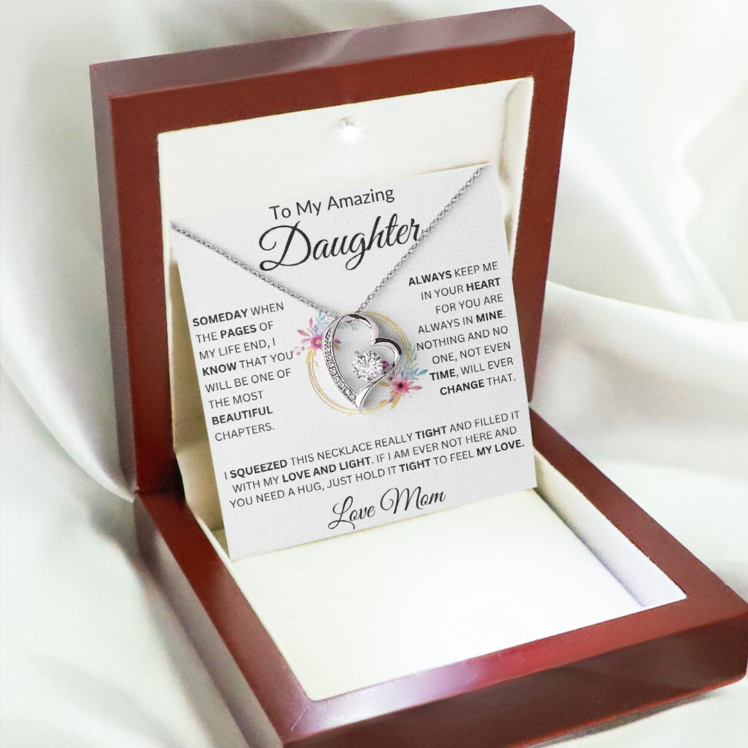 To My Amazing Daughter | Love Mom | FL Necklace