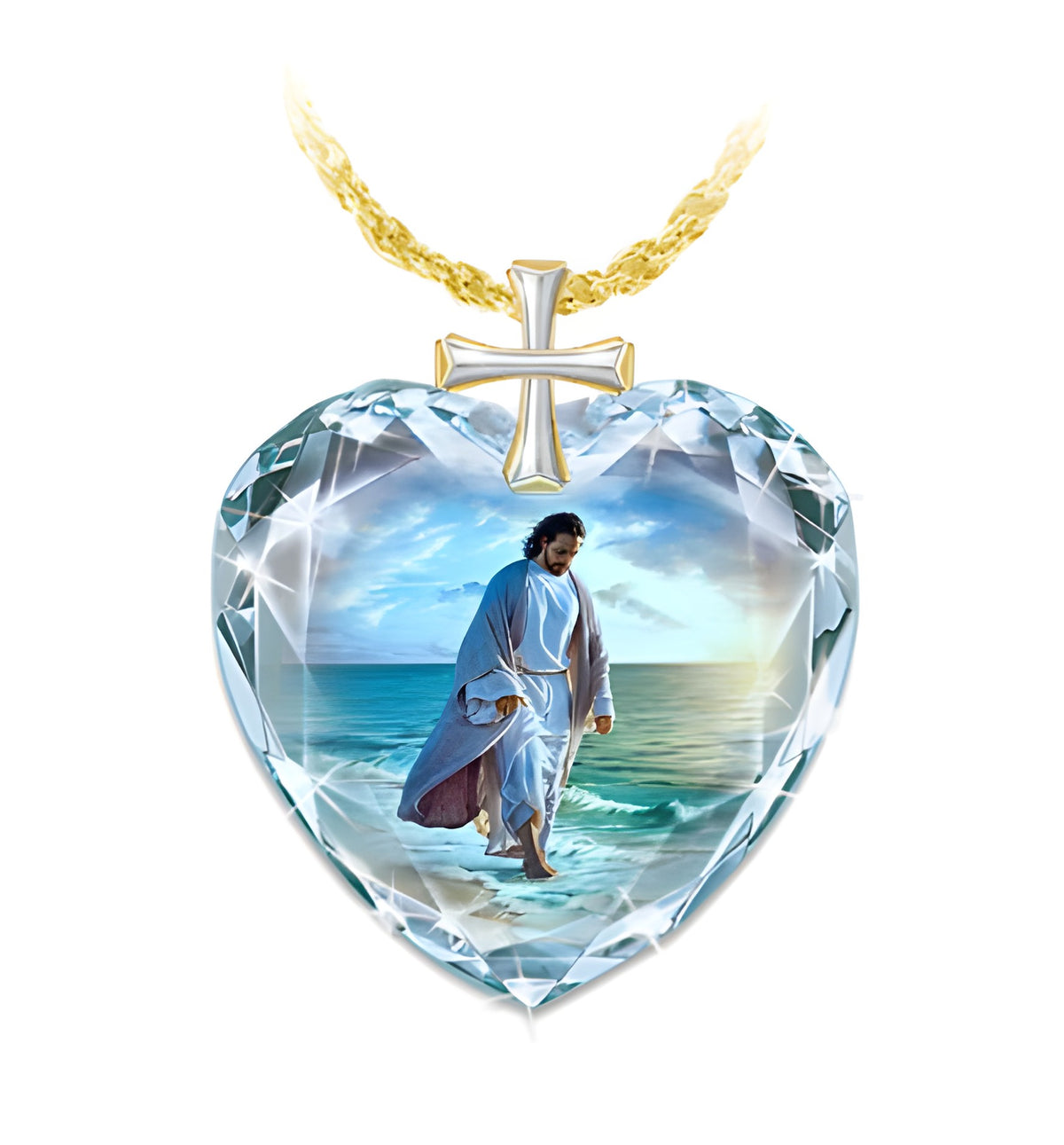 JESUS WALKING BY THE SEA NECKLACE
